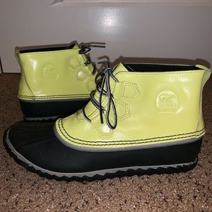 Yellow Sorel rainboots